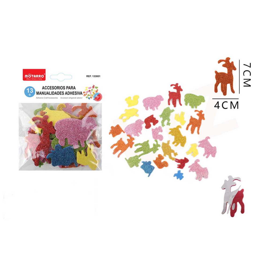 Stickers Autoadhesivos de animales Brillantes 13G 1