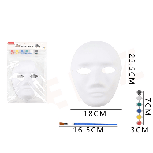 Máscara Blanca con Pintura 23,5cm