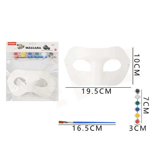 Máscara Blanca con Pintura 10cm