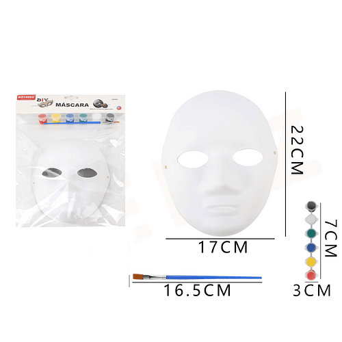 Máscara Blanca con Pintura 22cm