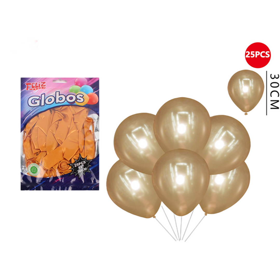 Globos Bronce 30cm 25pcs 1