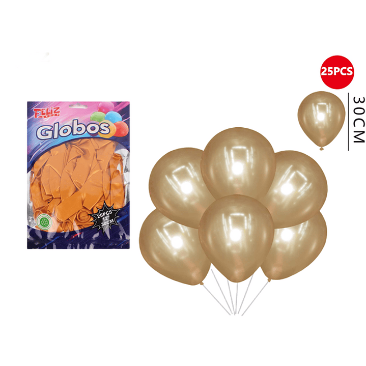 Globos Bronce 30cm 25pcs 1