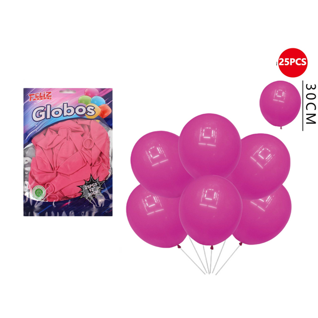 Globos Fucsia 30Cm 25Pcs 1