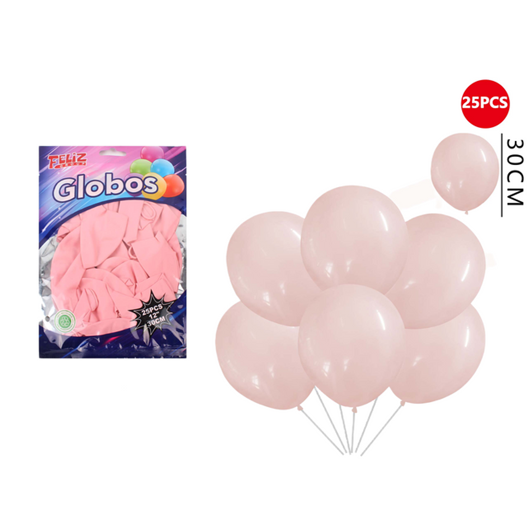 Globos Rosado Tierno 30Cm 25Pcs 1