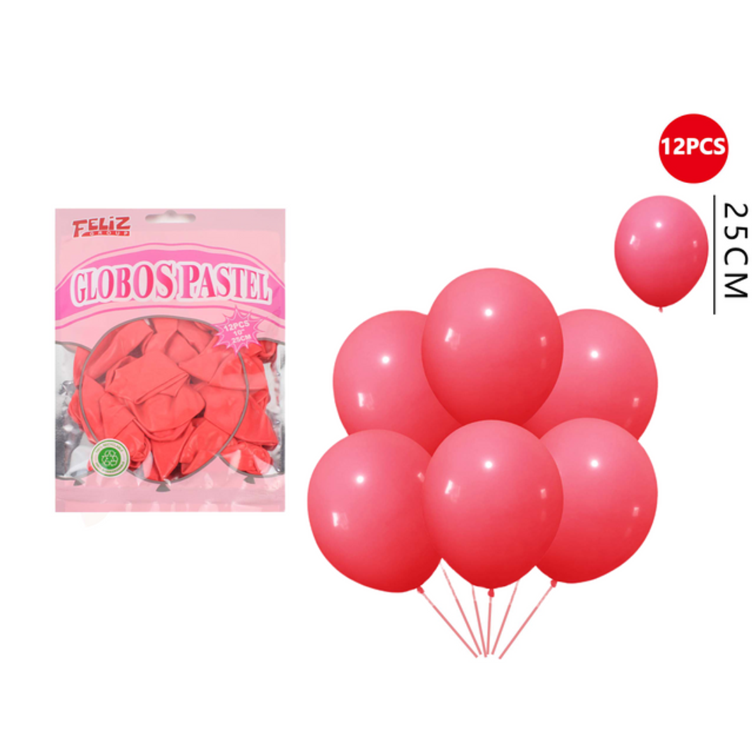 Globos Rojo Pastel 25cm 12pcs 1