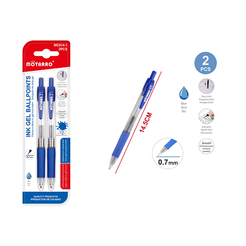 Bolígrafo Azul 0.7 mm 2 pcs