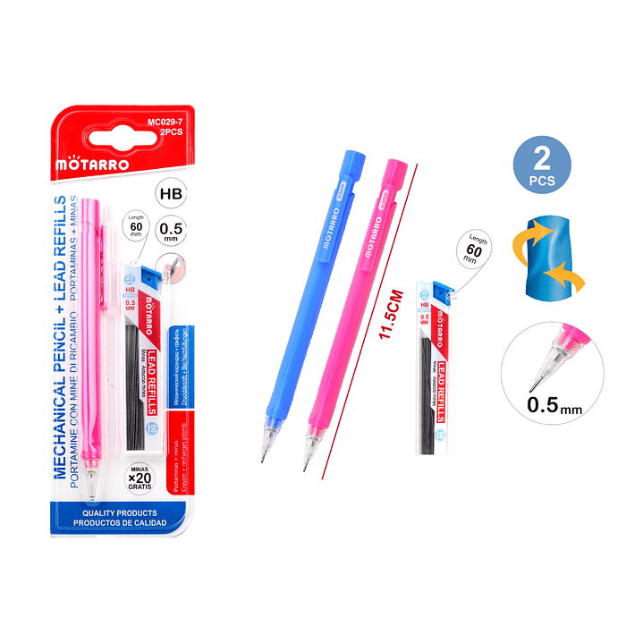 Portaminas 11,5 Cm Más Minas 0,5 mm 1