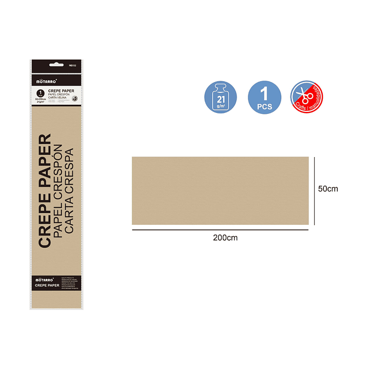 Papel Crepe Café 200X50 Cm 1