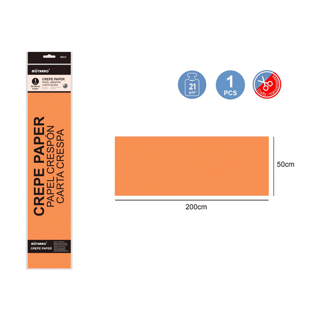 Papel Crepé Naranjo 1