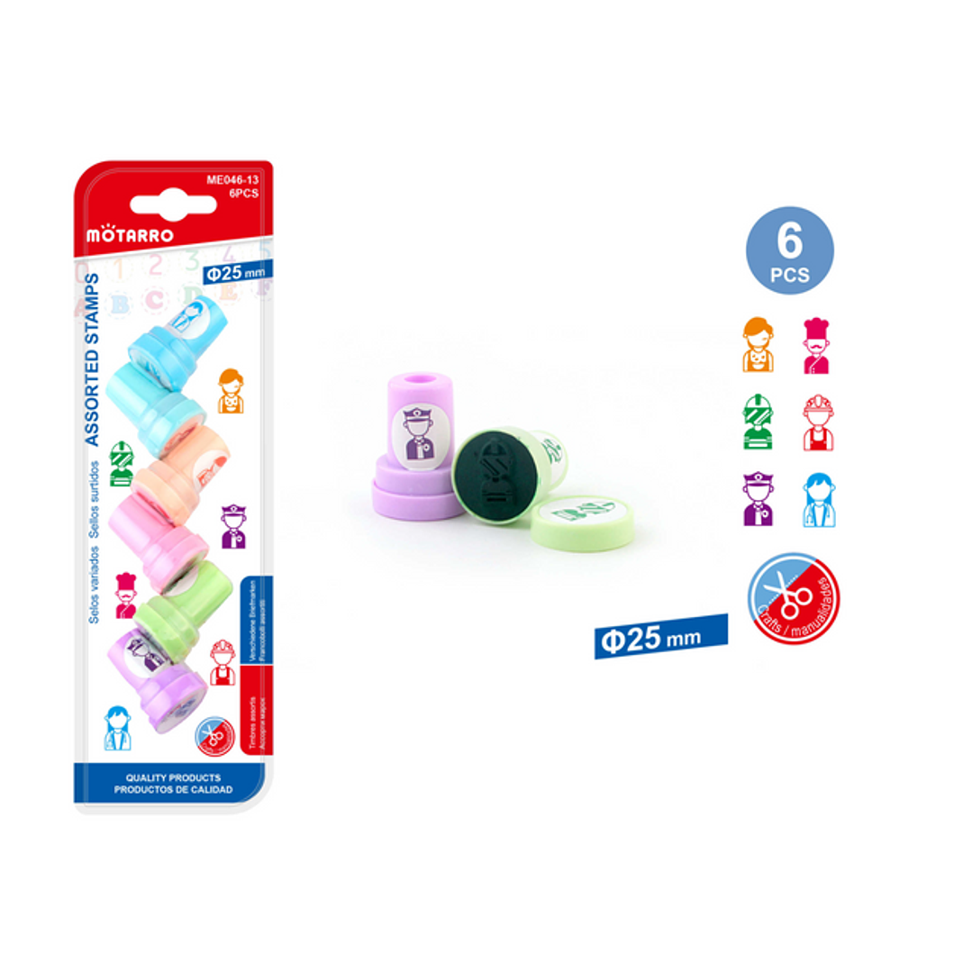 Timbre de Profesiones 6 pcs 1