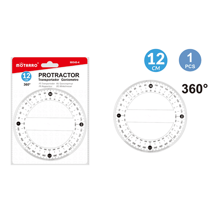 Transportador 360° 12cm 1