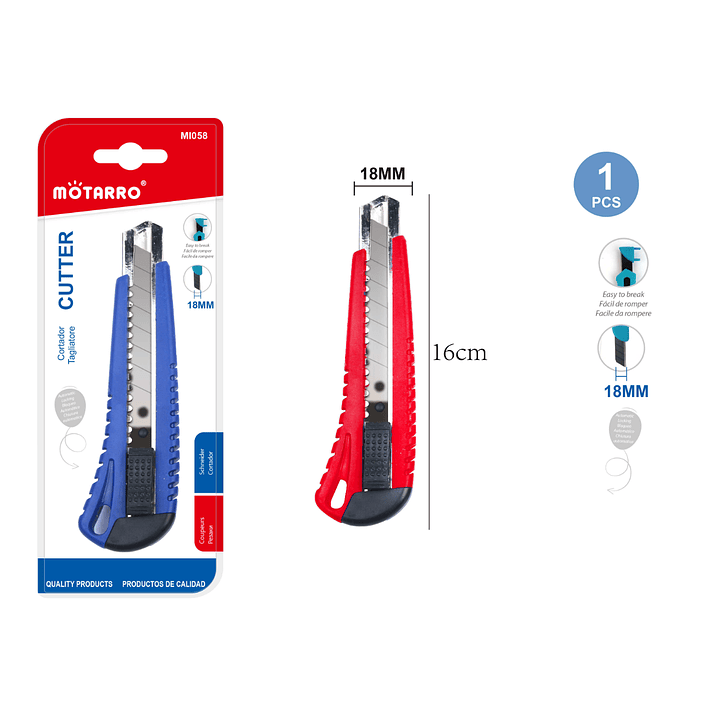 Cuchillo Cartonero 18 Mm 1 Pc 1 1