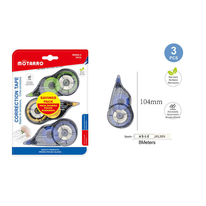 Cinta Correctora 104mm Pack 3pcs 1