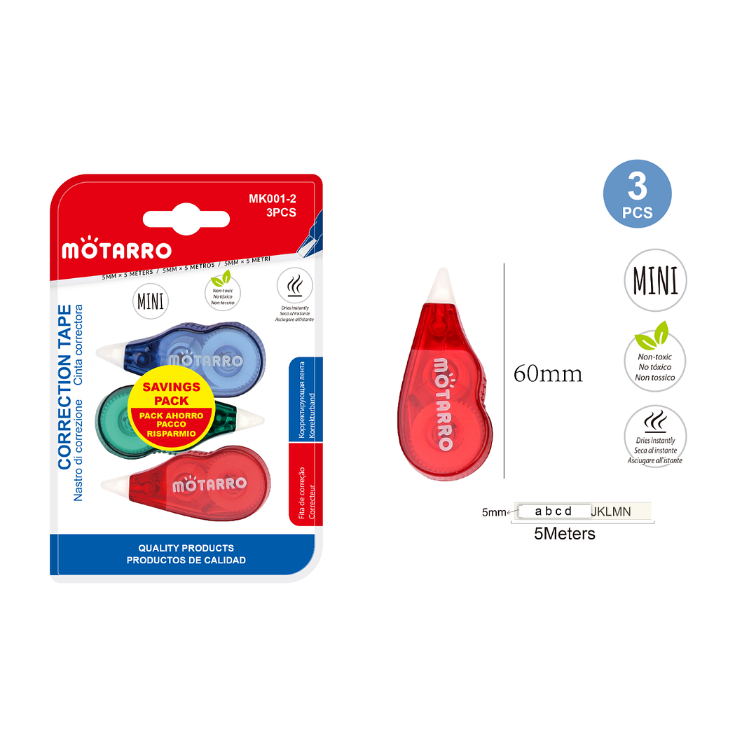 Cinta Correctora 60mm Pack mini 3pcs 1