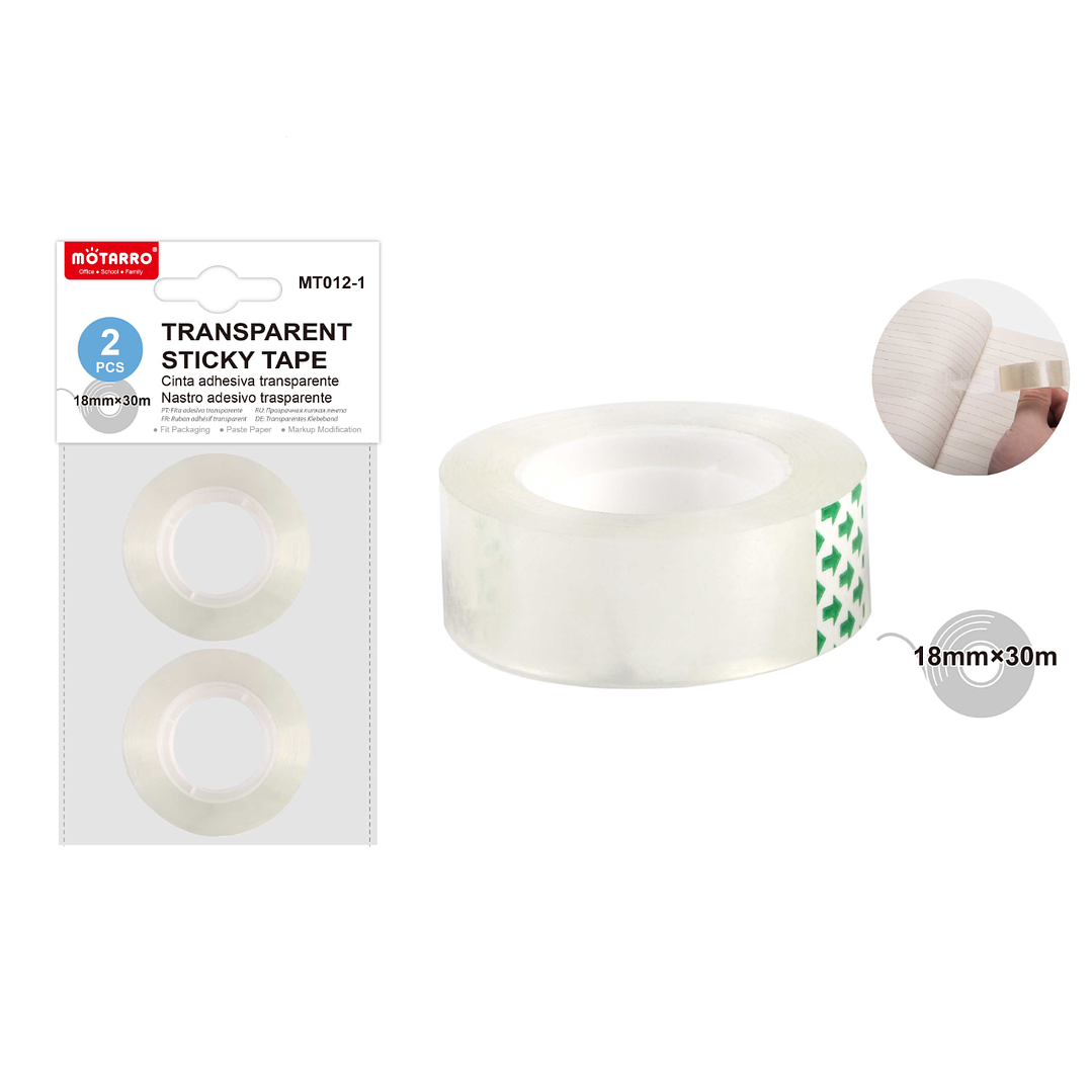 Cinta Adhesiva Transparente 18Mmx30M 2Pcs 1