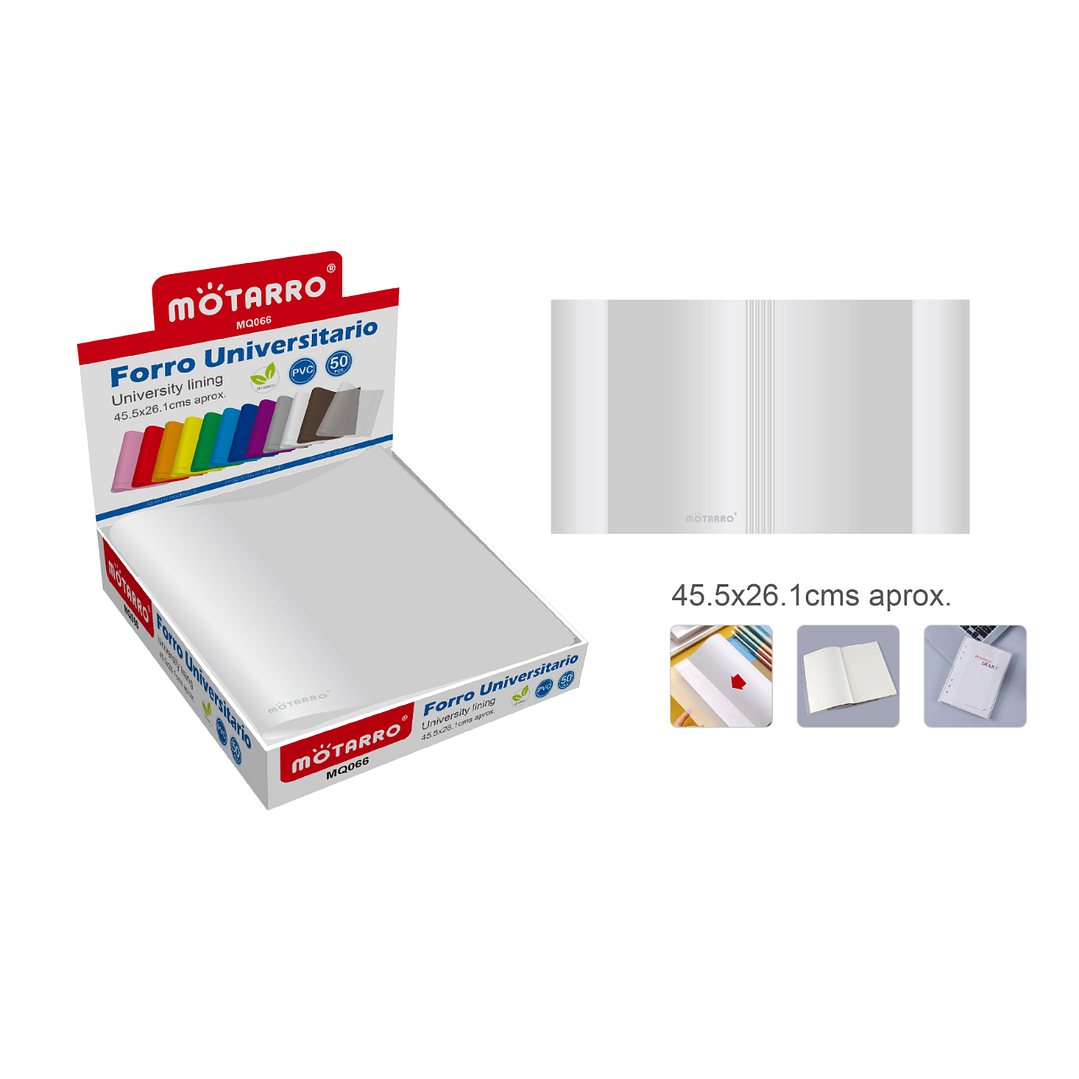 Forro Universitario Transparente 45.5*26.1cm 1