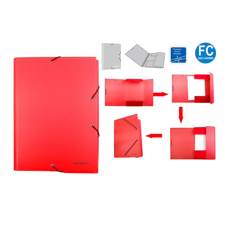 Carpeta Roja con elásticos 1