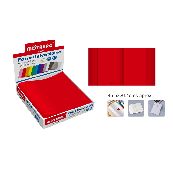 Forro Universitario Rojo 45.5*26.1cm 1