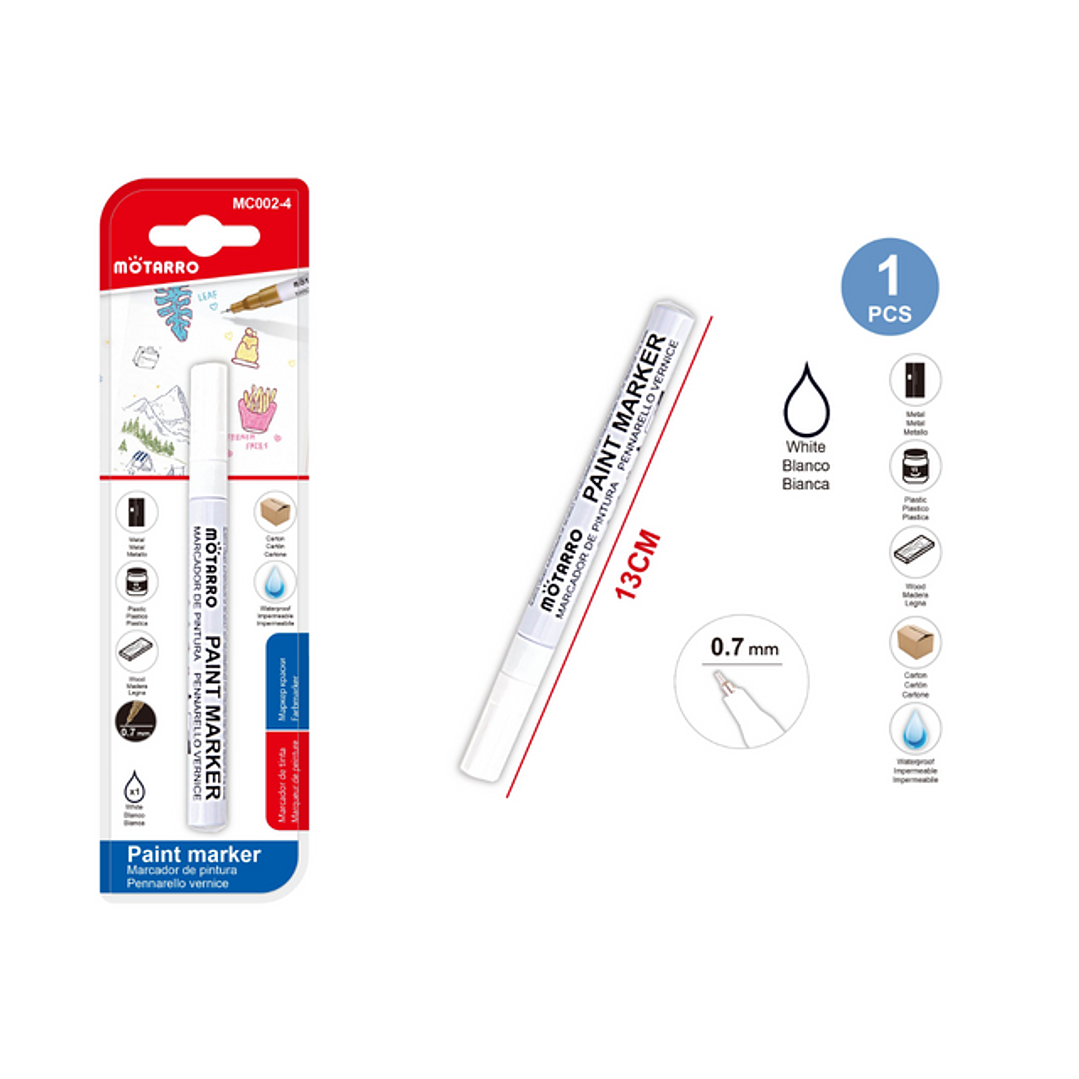 Marcador De Pintura Blanco 0,7 mm 1