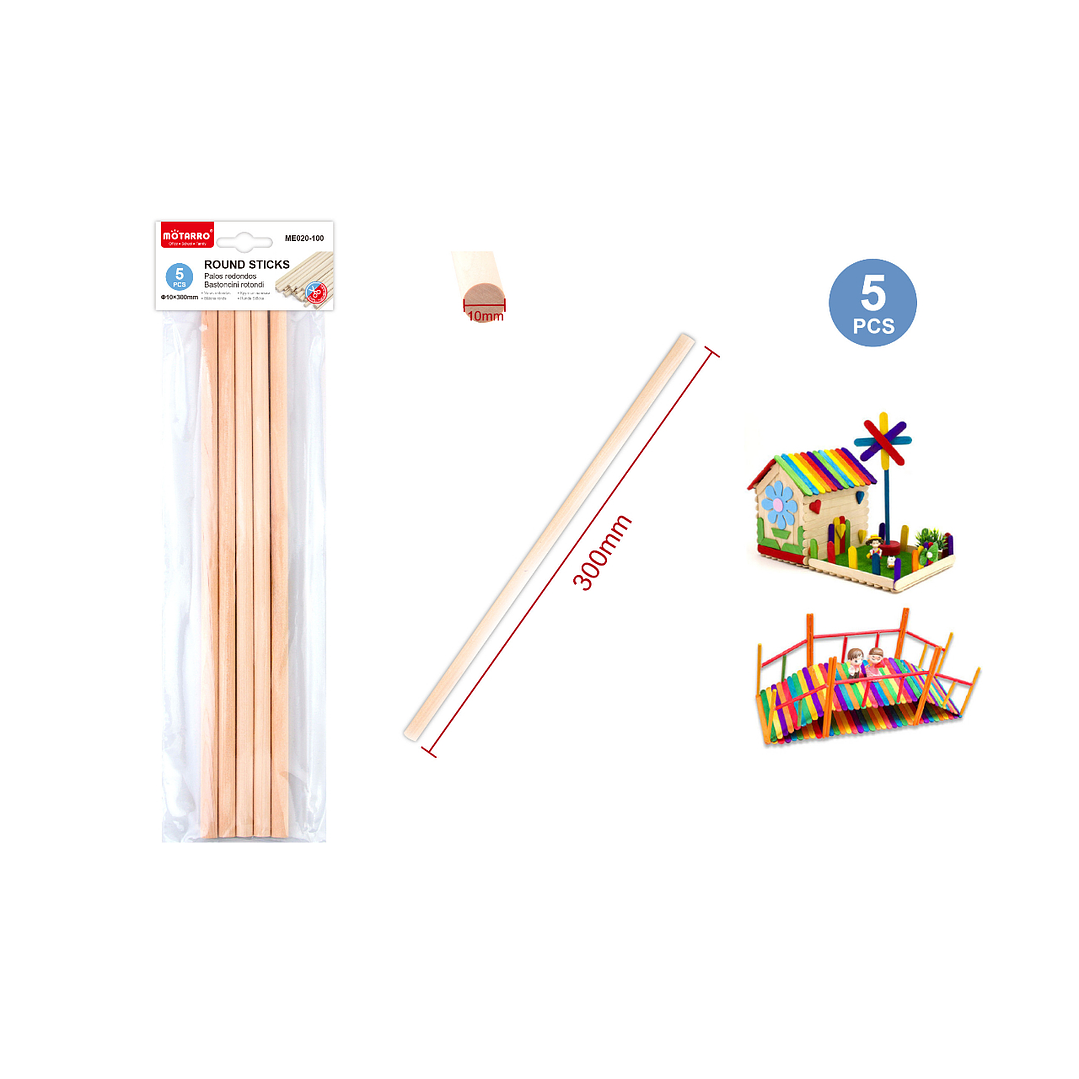 Palo De Manualidades 300 Mm 5 Pcs 1