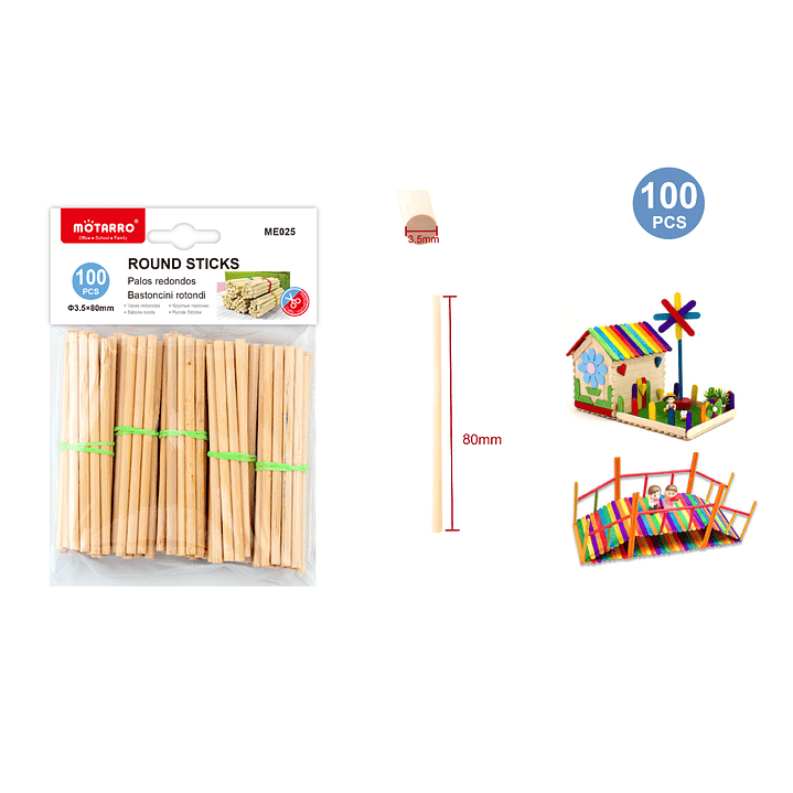 Palito Manualidades 80 mm 100 pcs 1