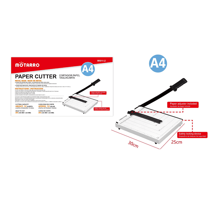 Cortador Papel A4 25x30 cm 1