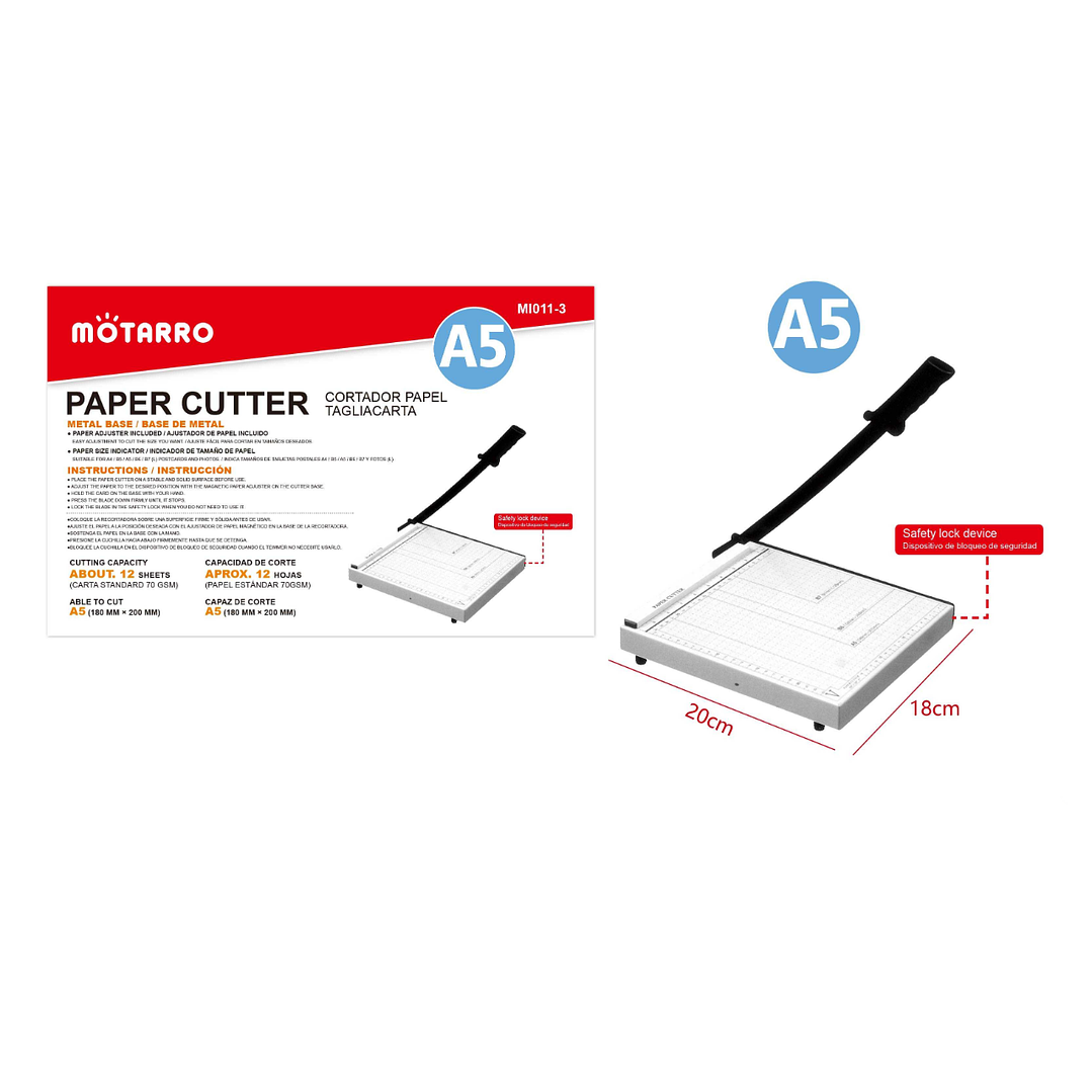 Cortador Papel A5 25x30 cm 1