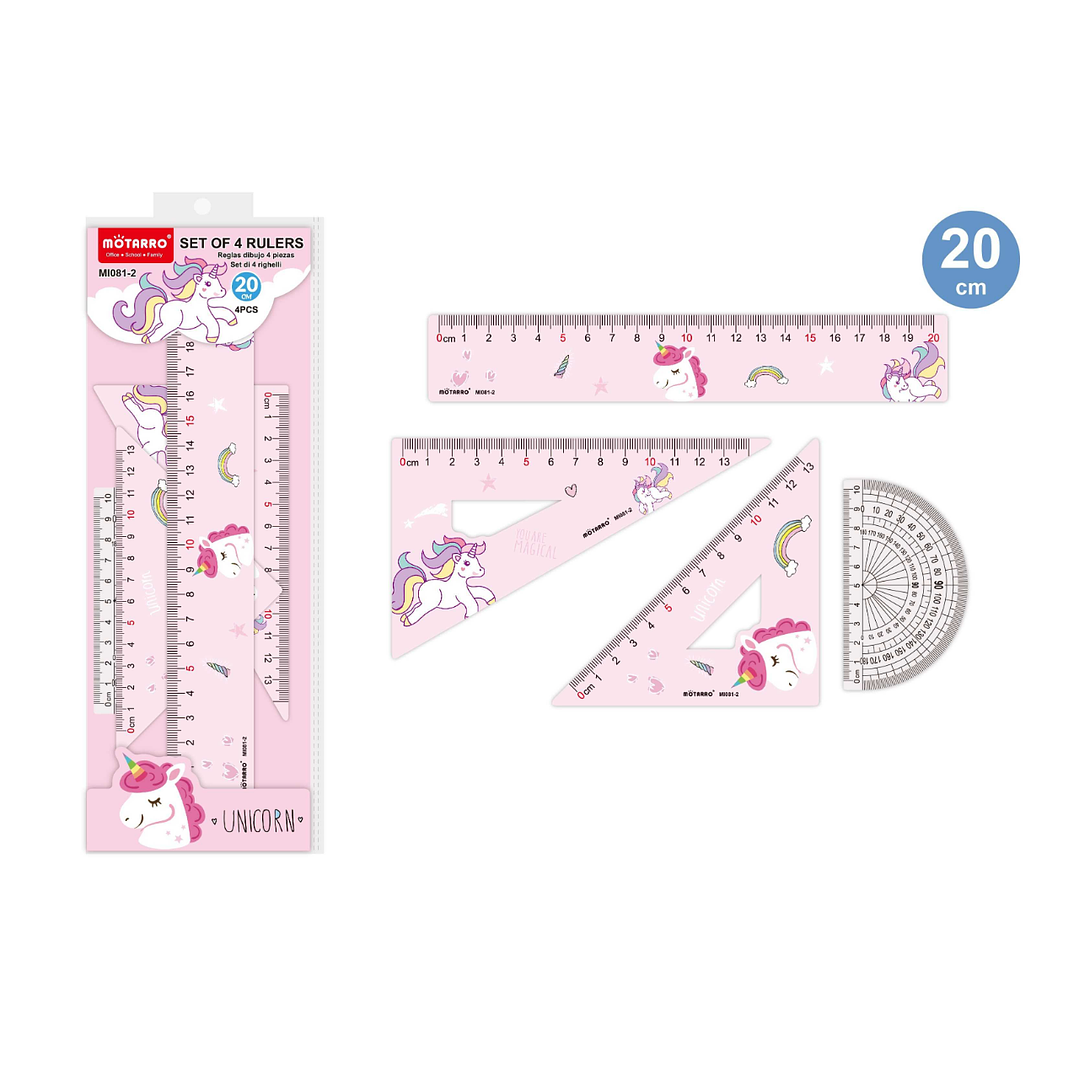 Set de Regla Unicornio 4 pcs 1