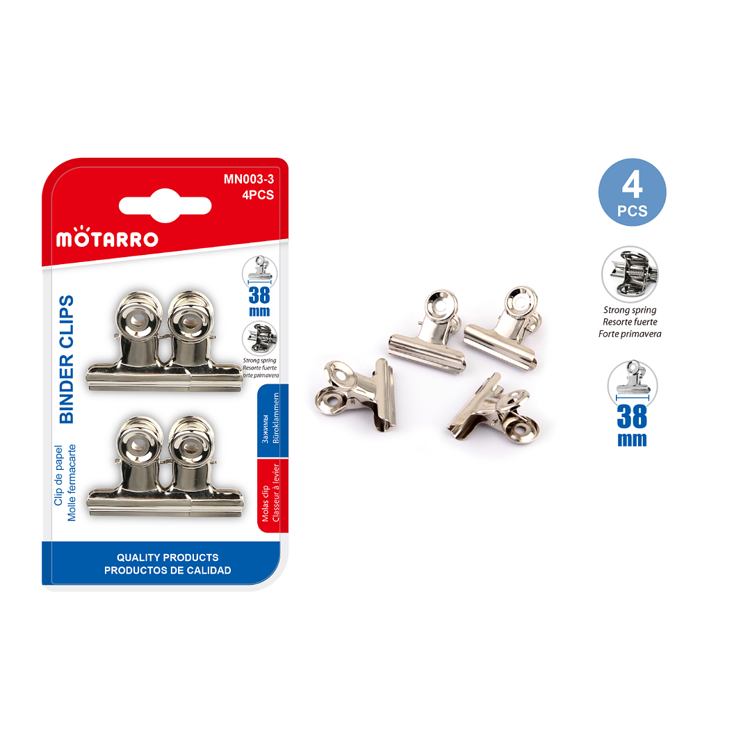Clip De Papel 38 Mm 4 Pcs 1