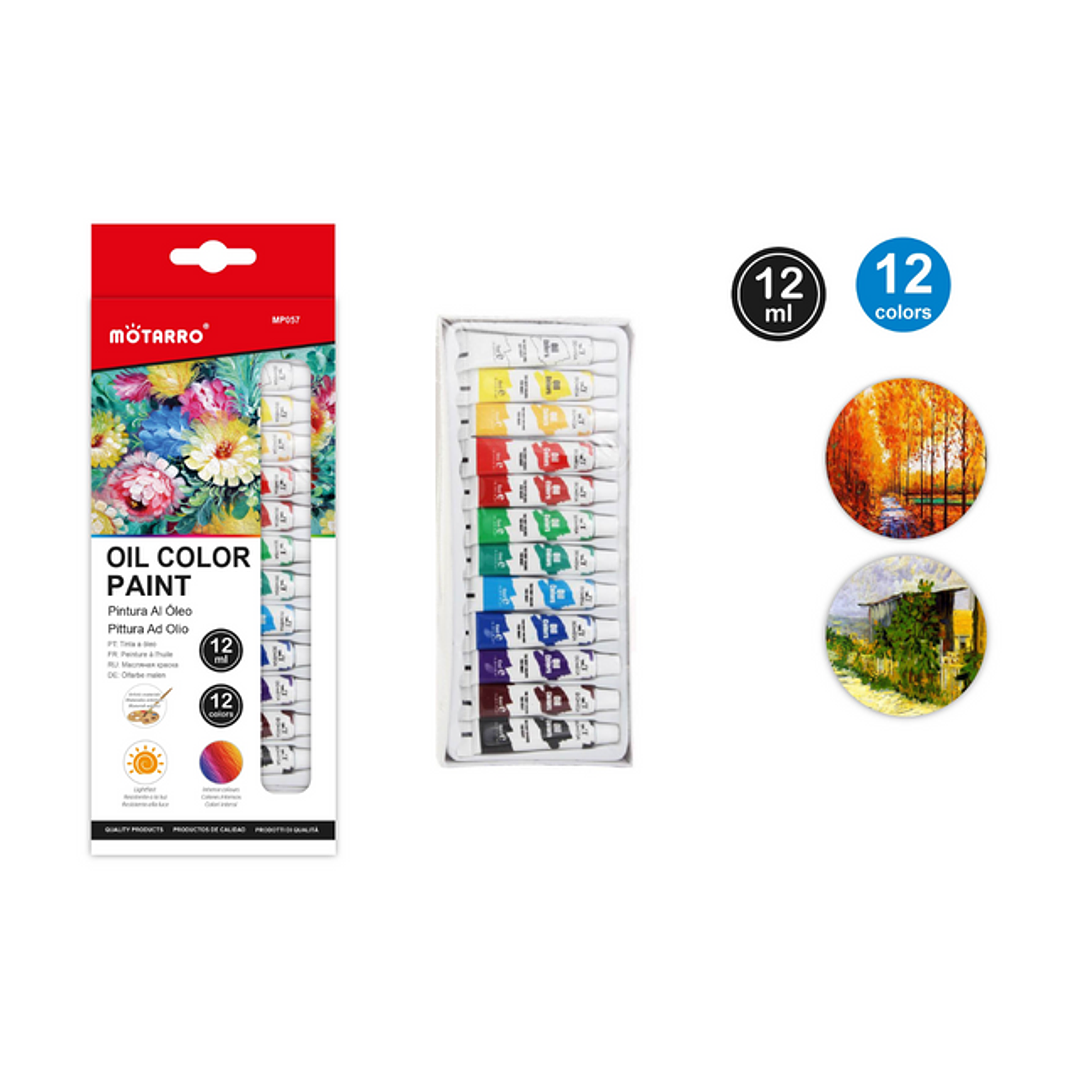 Pintura Al Oleo 12 Colores 12 Ml 1