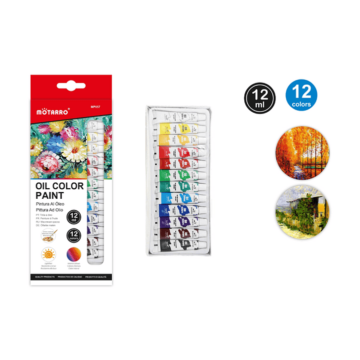 Pintura Al Oleo 12 Colores 12 Ml 1