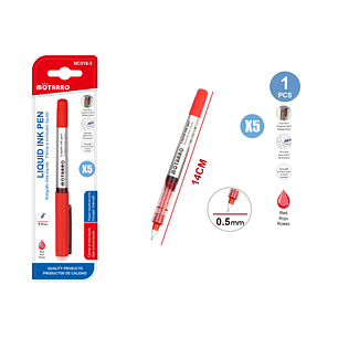 Boligrafo Gel Rojo 05Mm 14Cm