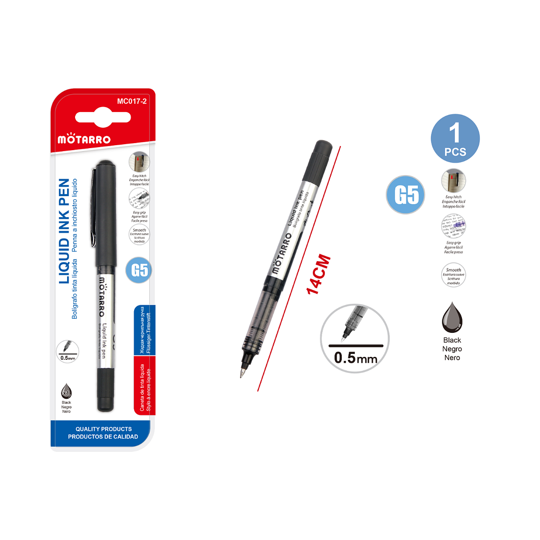 Lápiz Gel Negro 0,5mm 14cm 1