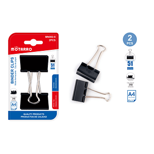 Clip De Papel Negro 51Mm 2Pcs
