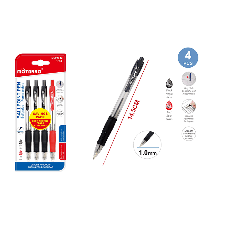 Boligrafo 2 Colores 145Cm 4Pcs 1