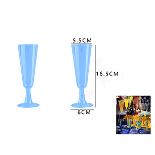 Copas Acrilicas de Champan Celeste 6pcs