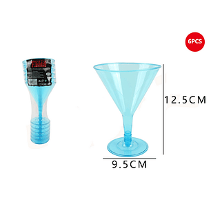 Copas Acrílicas de Cóctel Celeste 6pcs