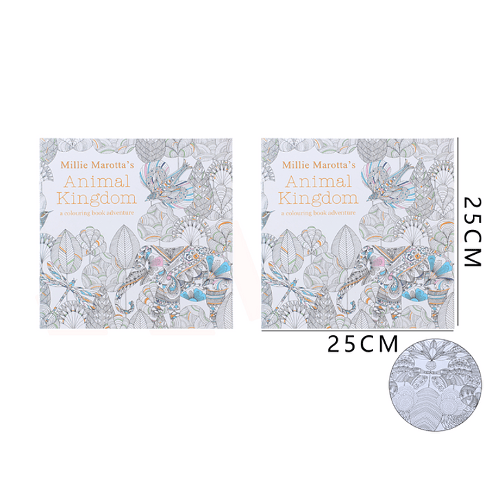 Libro Mandala Para Pintar 24 Páginas Animal Kingdom 1