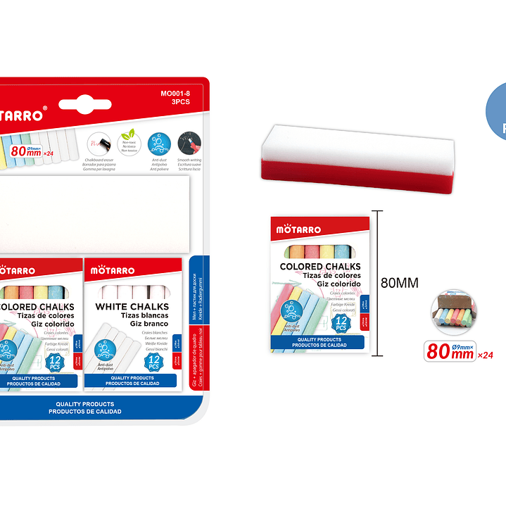 Set Tizas Borrador De Pizarra 1