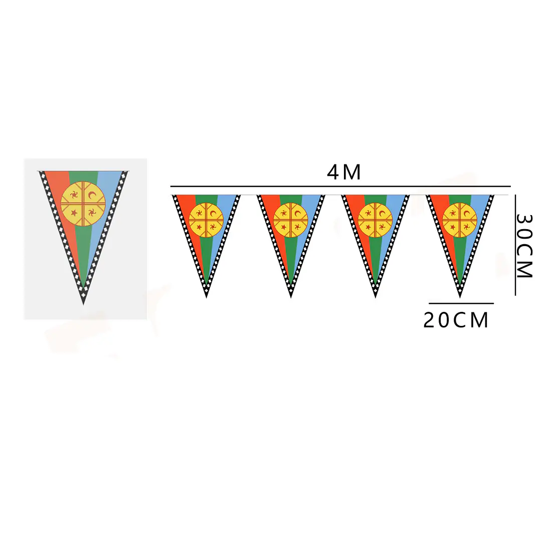 Guirnalda Bandera Mapuche 4Mx30cm 1