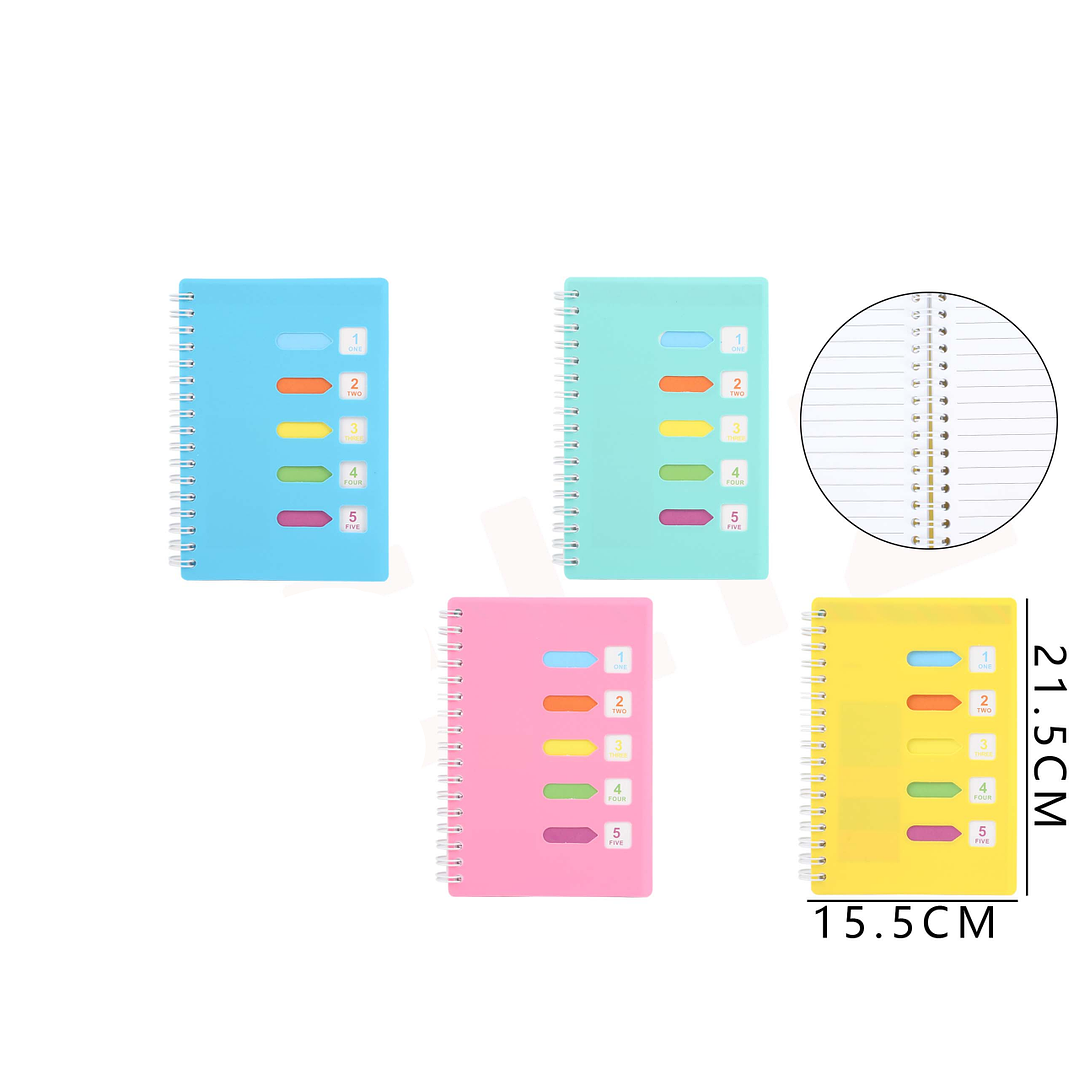 Libreta Separadores Multicolor A5 80Hojas 1