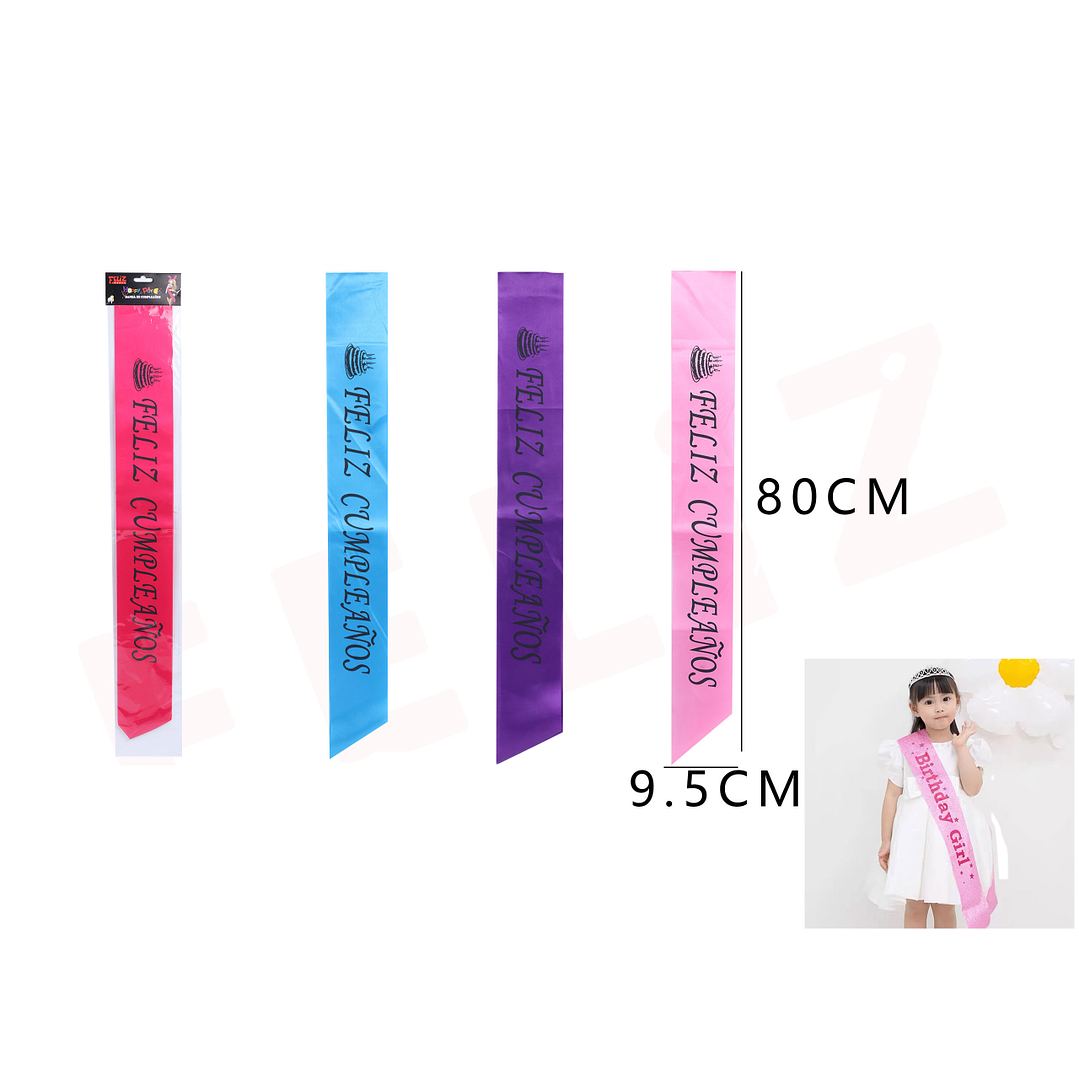 Bandas de Feliz Cumpleaños 80*9.5Cm 1