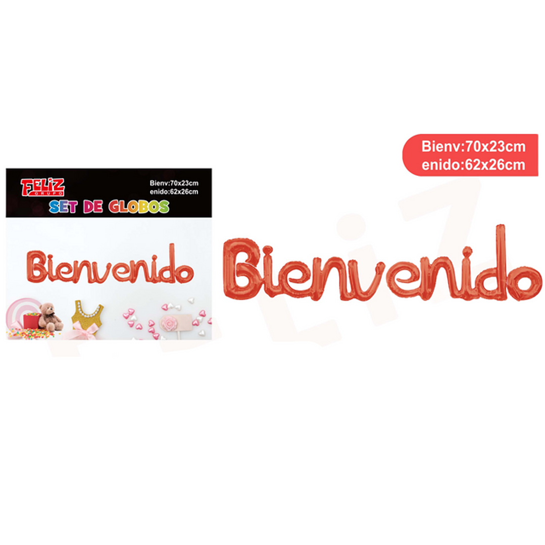 Set Globos Letras Bienvenido Vistoso 1