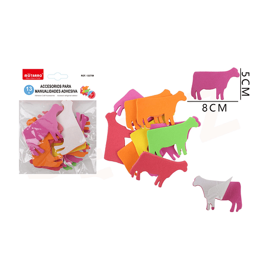 Sticker Autoadhesivos de vacas de colores
