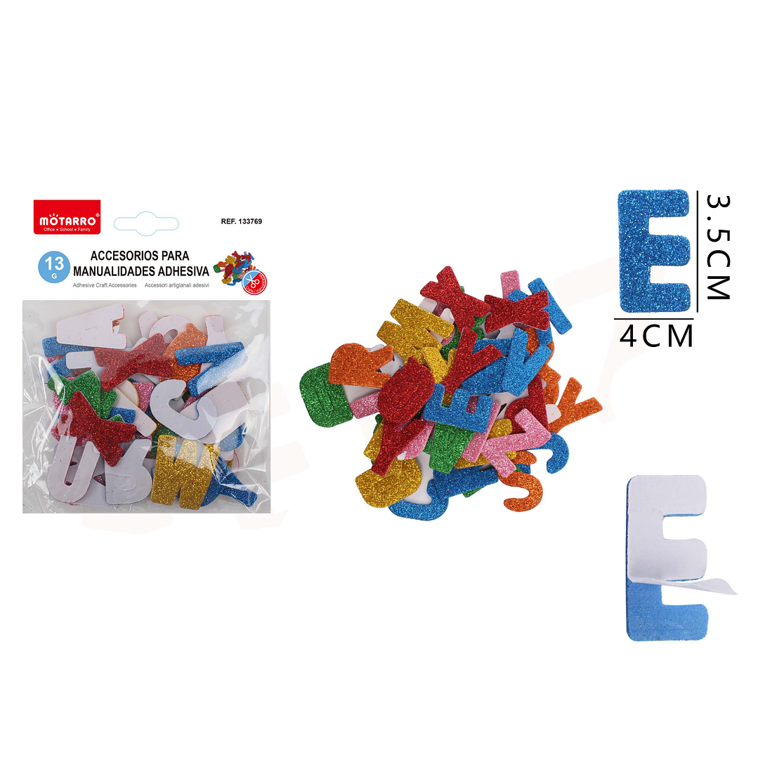 Sticker Autoadhesivos de letras con glitter 1