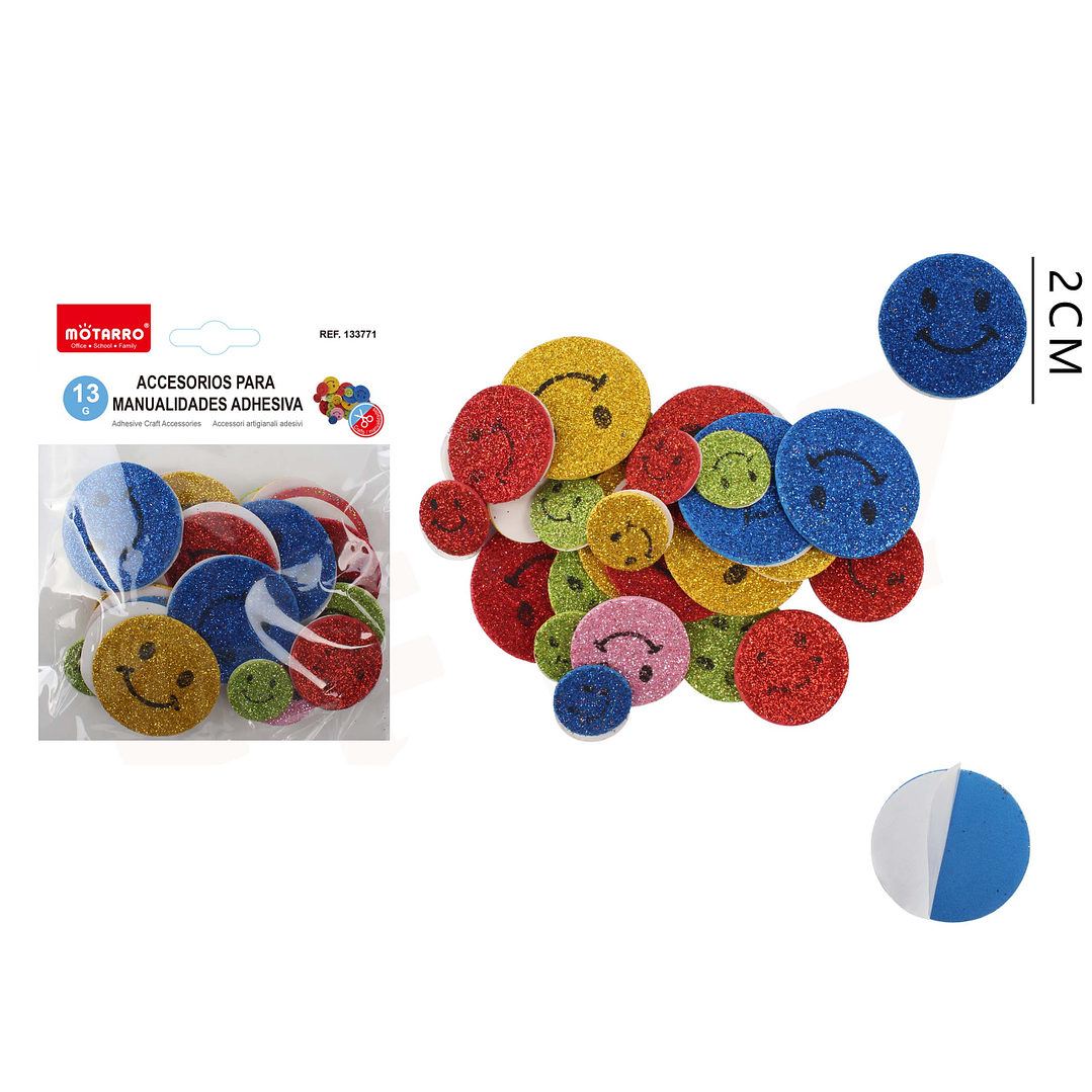 Sticker Autoadhesivos de caritas feliz con glitter 1