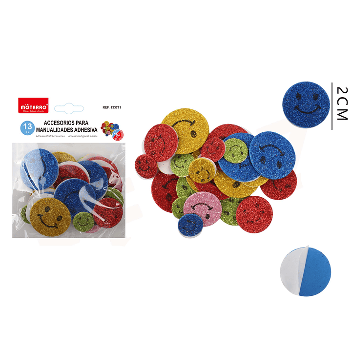 Sticker Autoadhesivos de caritas feliz con glitter 1