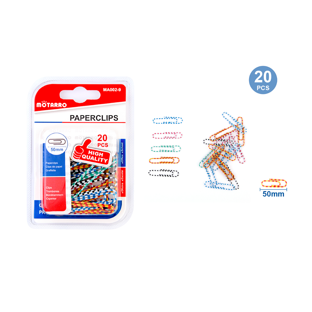 Clips De Papel Multicolor 50Mm 20Pcs 1