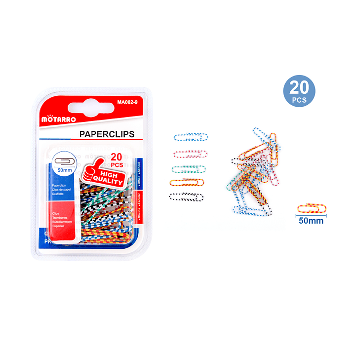 Clips De Papel Multicolor 50Mm 20Pcs 1