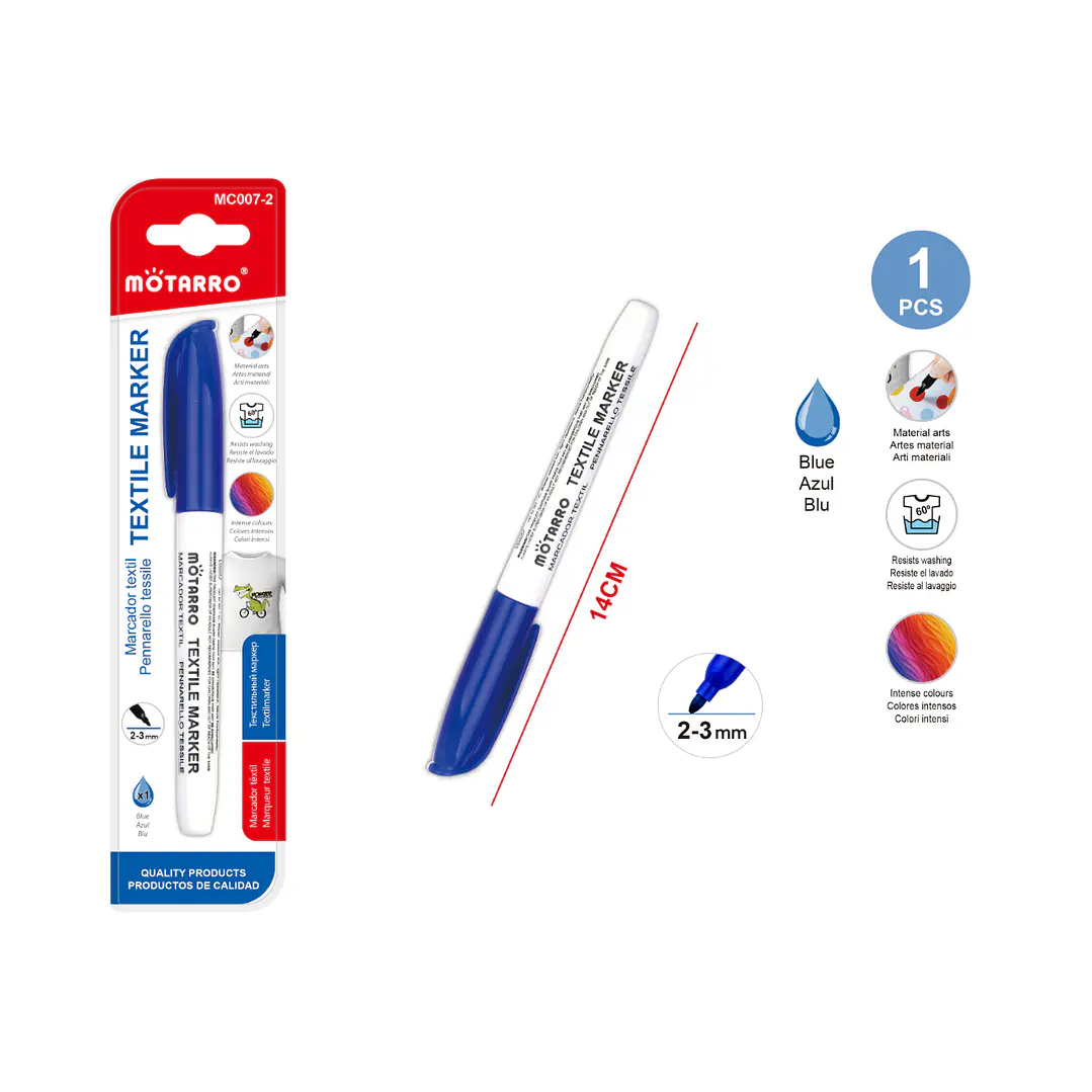 Marcador Textil Azul 2-3 mm 1